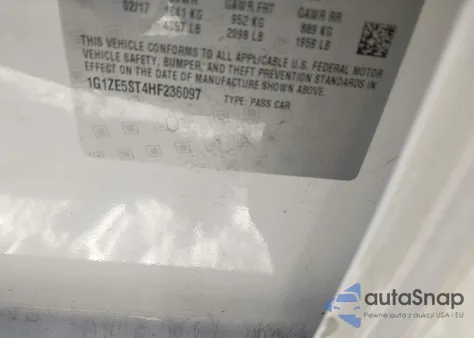 2017 Chevrolet Malibu 1Lt из США, поврежденный, VIN 1G1ZE5ST4HF236097